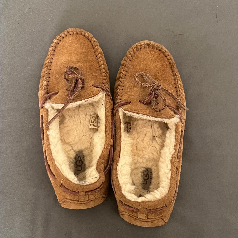 UGG Tan Suede Moccasin Slippers